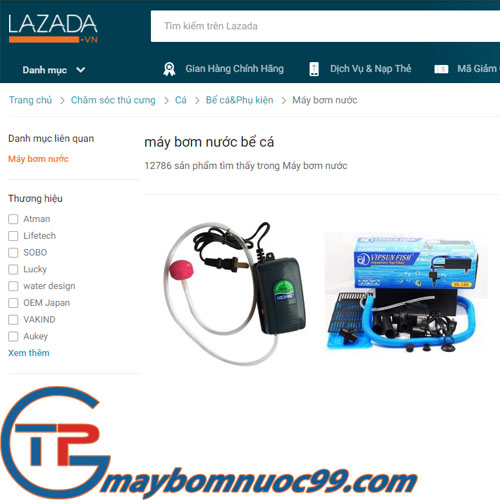 Hình ảnh máy bơm nước lazada