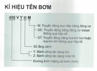 ký hiệu mã bơm hỗn lưu Ebara