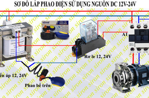Sơ đồ lắp đặt phao điện máy bơm 1 pha