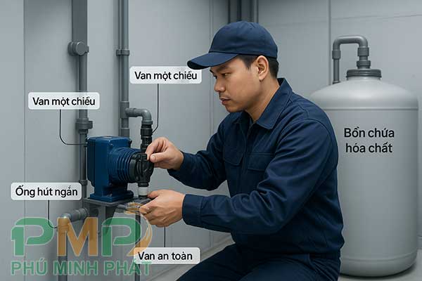 Lưu ý kỹ thuật lắp đặt máy bơm định lượng hóa chất
