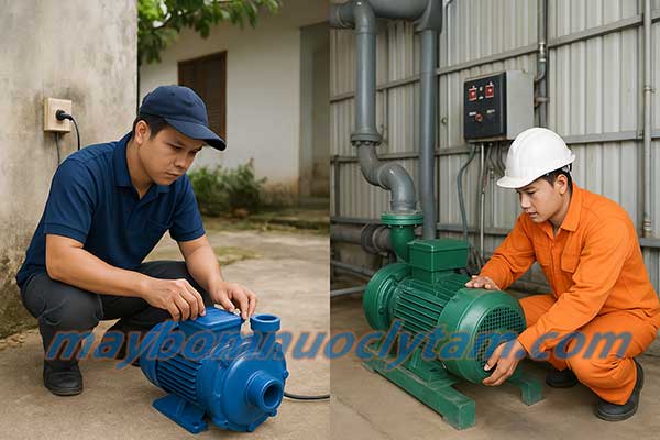 Máy bơm điện 1 pha và 3 pha