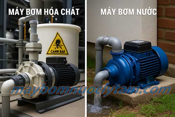 So sánh máy bơm hóa chất với các dòng máy bơm khác